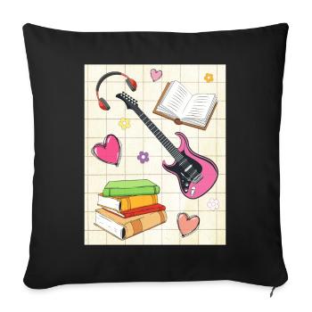 Downtown Girl Aesthetic Pattern Coquette Aesthetic - Sofa pillowcase 17,3'' x 17,3'' (45 x 45 cm) - black - Front