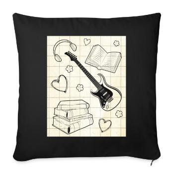 Downtown Girl Aesthetic Pattern Coquette Aesthetic - Sofa pillowcase 17,3'' x 17,3'' (45 x 45 cm) - black - Front