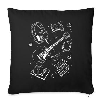 Downtown Girl Aesthetic Pattern Coquette Aesthetic - Sofa pillowcase 17,3'' x 17,3'' (45 x 45 cm) - black - Front