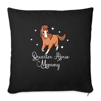 Amoureux des chevaux - Quarter Horse Mommy - Housse de coussin décorative 45 x 45 cm - noir - Devant