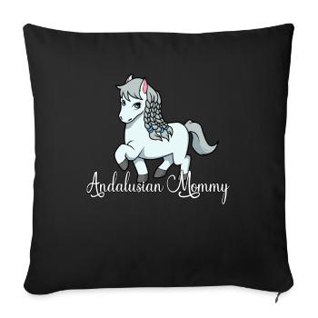 Horse lovers - Andalusian Mommy - Sofa pillowcase 17,3'' x 17,3'' (45 x 45 cm) - black - Front