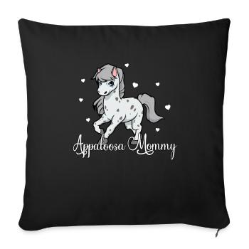 Amoureux des chevaux - Appaloosa Mommy - Housse de coussin décorative 45 x 45 cm - noir - Devant