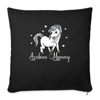 Amoureux des chevaux - Arabian Mommy - Housse de coussin décorative 45 x 45 cm - noir - Devant