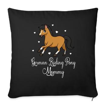 Horse lovers - German Riding Pony Mommy - Sofa pillowcase 17,3'' x 17,3'' (45 x 45 cm) - black - Front