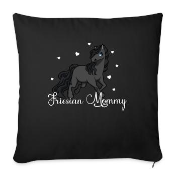Horse lovers - Friesian Mommy - Sofa pillowcase 17,3'' x 17,3'' (45 x 45 cm) - black - Front