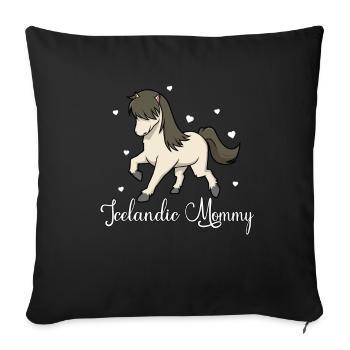 Amoureux des chevaux - Icelandic Mommy - Housse de coussin décorative 45 x 45 cm - noir - Devant