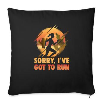 Running Marathon Runner Running - Sofa pillowcase 17,3'' x 17,3'' (45 x 45 cm) - black - Front