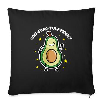 Avocado design for vegetarians and vegans - Sofa pillowcase 17,3'' x 17,3'' (45 x 45 cm) - black - Front