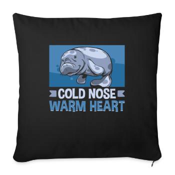 Cold Nose Warm Heart Manatee Chubby Manatee - Sofa pillowcase 17,3'' x 17,3'' (45 x 45 cm) - black - Front