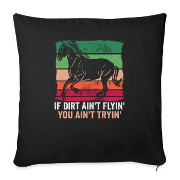 Design équestre et équestre pour les amoureux des chevaux - Housse de coussin décorative 45 x 45 cm - noir - Devant