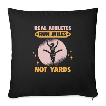 Running Marathon Runner Running - Sofa pillowcase 17,3'' x 17,3'' (45 x 45 cm) - black - Front