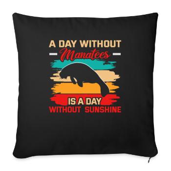 Cold Nose Warm Heart Manatee Chubby Manatee - Sofa pillowcase 17,3'' x 17,3'' (45 x 45 cm) - black - Front