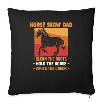 Design équestre et équestre pour les amoureux des chevaux - Housse de coussin décorative 45 x 45 cm - noir - Devant