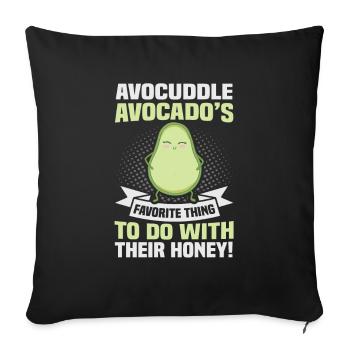 Avocado design for vegetarians and vegans - Sofa pillowcase 17,3'' x 17,3'' (45 x 45 cm) - black - Front