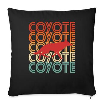 Coyote Hunting Coyote Jagen Geschenk - Sofakissenbezug 45 x 45 cm - Schwarz - Vorne