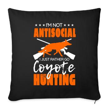 Coyote Hunting Coyote Jagen Geschenk - Sofakissenbezug 45 x 45 cm - Schwarz - Vorne