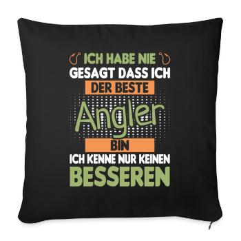 Beste Angler Kenne Keinen Besseren Angelsport - Sofakissenbezug 45 x 45 cm - Schwarz - Vorne