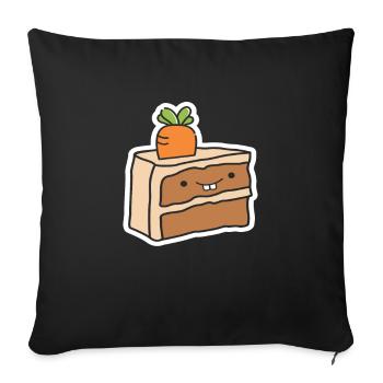 Gâteau aux carottes Gâteau aux carottes sucré - Housse de coussin décorative 45 x 45 cm - noir - Devant
