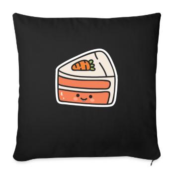 Gâteau aux carottes Gâteau aux carottes sucré - Housse de coussin décorative 45 x 45 cm - noir - Devant