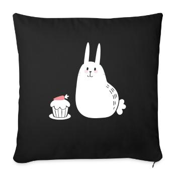 Carrot Cake Rabbit Carrot - Sofa pillowcase 17,3'' x 17,3'' (45 x 45 cm) - black - Front