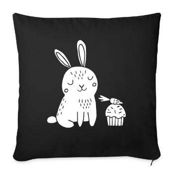 Carrot Cake Rabbit Carrot - Sofa pillowcase 17,3'' x 17,3'' (45 x 45 cm) - black - Front