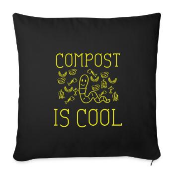 Compost Worms Gift - Sofa pillowcase 17,3'' x 17,3'' (45 x 45 cm) - black - Front