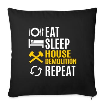House Destruction Renovation Gift - Sofa pillowcase 17,3'' x 17,3'' (45 x 45 cm) - black - Front