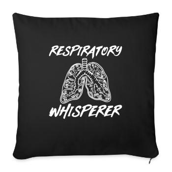 Respiratoire chuchoteur Cancer du poumon - Housse de coussin décorative 45 x 45 cm - noir - Devant