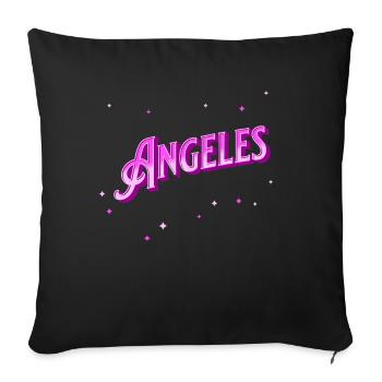 Nom Angeles personnalisé - Housse de coussin décorative 45 x 45 cm - noir - Devant