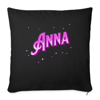 Nom Anna personnalisé - Housse de coussin décorative 45 x 45 cm - noir - Devant