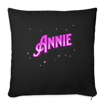 Annie Namen personalisiert - Sofakissenbezug 45 x 45 cm - Schwarz - Vorne