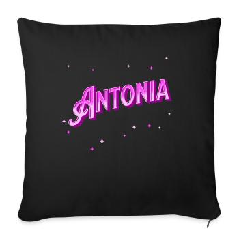 Antonia name personalized - Sofa pillowcase 17,3'' x 17,3'' (45 x 45 cm) - black - Front