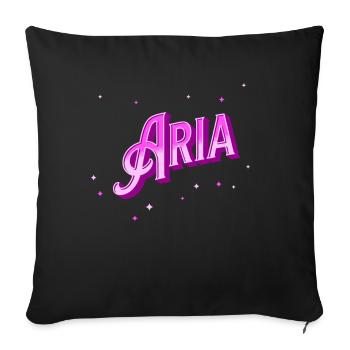 Nom Aria personnalisé - Housse de coussin décorative 45 x 45 cm - noir - Devant