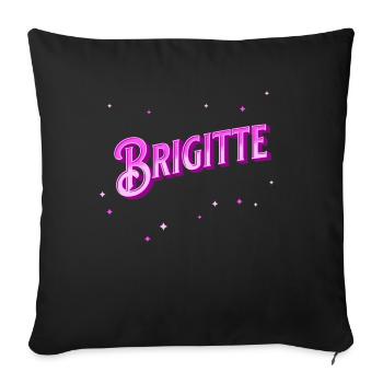 Nom Brigitte personnalisé - Housse de coussin décorative 45 x 45 cm - noir - Devant