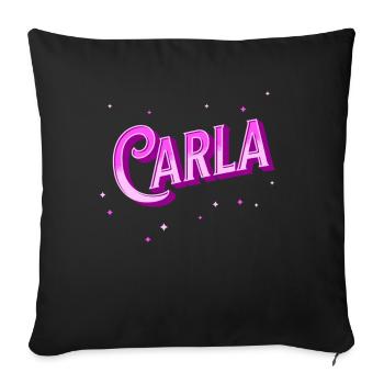 Carla's name personalized - Sofa pillowcase 17,3'' x 17,3'' (45 x 45 cm) - black - Front
