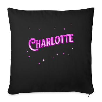 Charlotte's name personalized - Sofa pillowcase 17,3'' x 17,3'' (45 x 45 cm) - black - Front