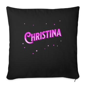 Le nom de Christina personnalisé - Housse de coussin décorative 45 x 45 cm - noir - Devant