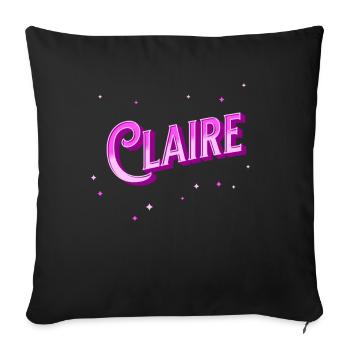 Claire nom personnalisé - Housse de coussin décorative 45 x 45 cm - noir - Devant