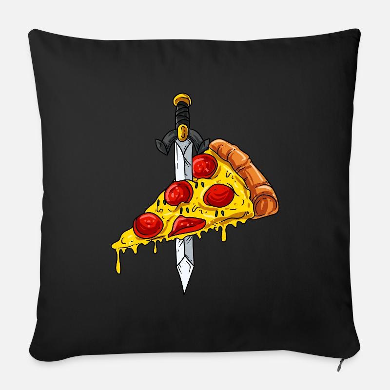 Pizza - Sofakissenbezug 45 x 45 cm - Schwarz