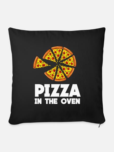 Pizza - Sofakissenbezug 45 x 45 cm - Schwarz