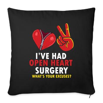 Operation Heart Gift - Sofa pillowcase 17,3'' x 17,3'' (45 x 45 cm) - black - Front