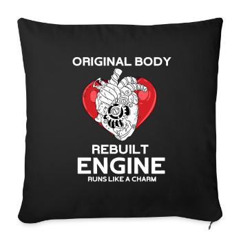 Operation Heart Gift - Sofa pillowcase 17,3'' x 17,3'' (45 x 45 cm) - black - Front