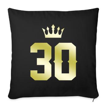 30 Couronne numérique - Housse de coussin décorative 45 x 45 cm - noir - Devant