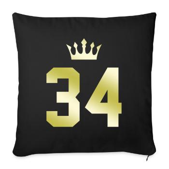34 Couronne numérique - Housse de coussin décorative 45 x 45 cm - noir - Devant