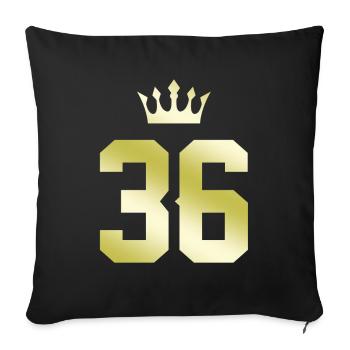 36 Couronne numérique - Housse de coussin décorative 45 x 45 cm - noir - Devant