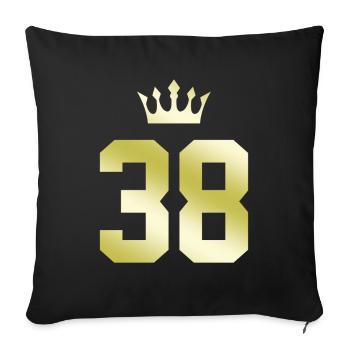 38 Couronne numérique - Housse de coussin décorative 45 x 45 cm - noir - Devant