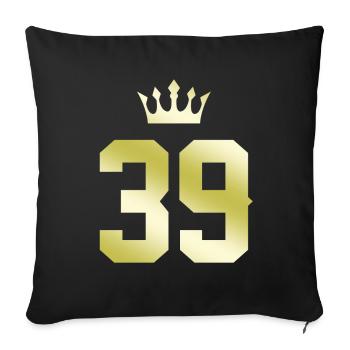 39 Couronne numérique - Housse de coussin décorative 45 x 45 cm - noir - Devant
