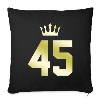 45 Couronne numérique - Housse de coussin décorative 45 x 45 cm - noir - Devant