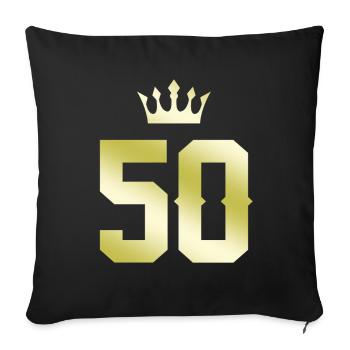 50 Number Crown - Sofa pillowcase 17,3'' x 17,3'' (45 x 45 cm) - black - Front