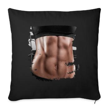 Fake Muscle Woman Fitness Women's Body - Sofa pillowcase 17,3'' x 17,3'' (45 x 45 cm) - black - Front